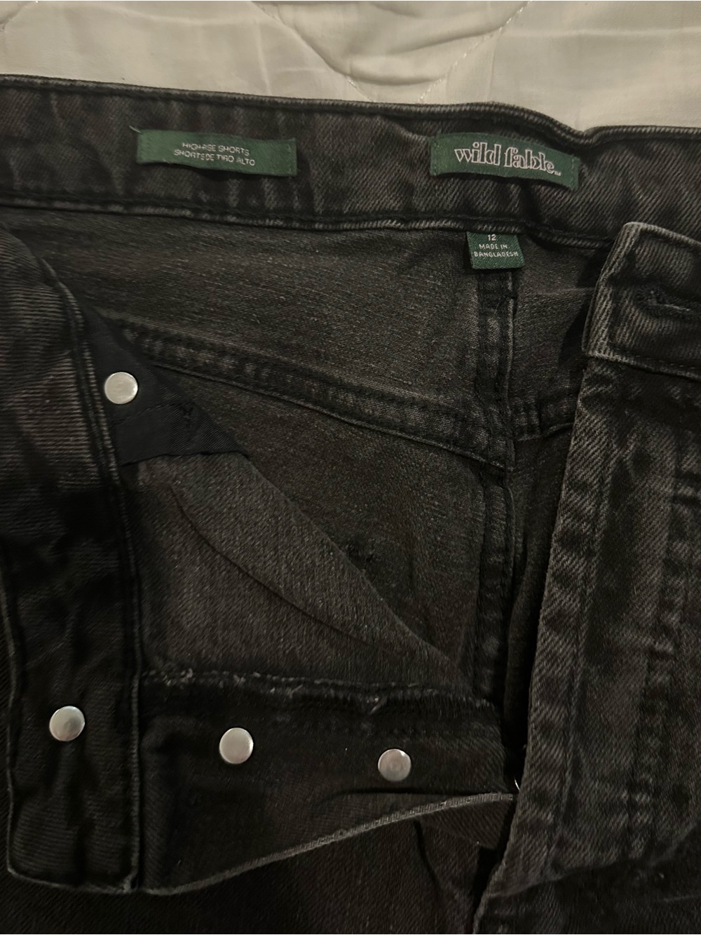 wild fable Black Distressed High-Rise Jean Shorts - Picture 2 of 3